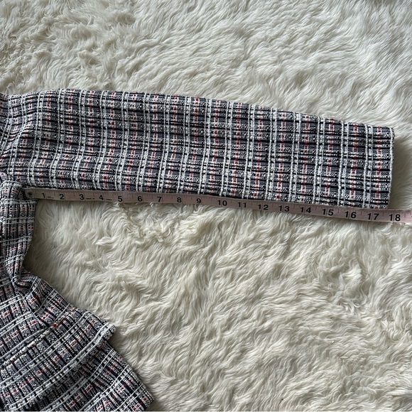 Zara Jacket Double Breasted Blazer Tweed Textured Long Sleeve Multicolor S - Picture 12 of 13